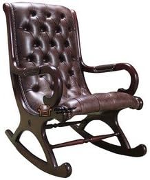 Designer Sofas4u Chesterfield York Slipper Rocking Chair Old English Smoke Leather