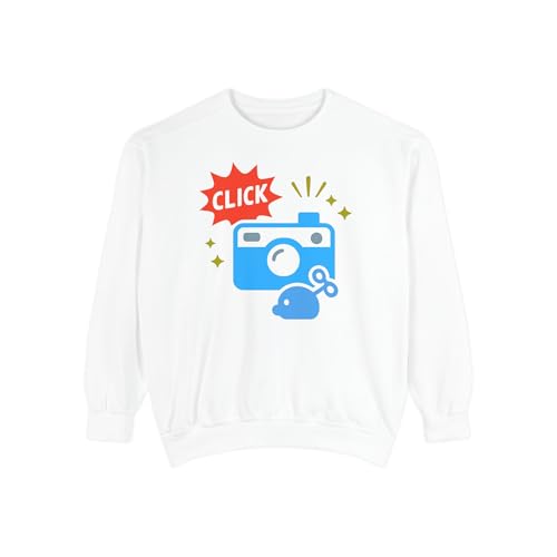 Korean “Ttok Ttak” Sweatshirt – Click Camera Graphic Crewneck, Photography Gift, Unique Hangul Lettering Pullover2