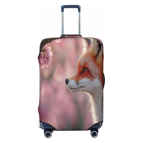 The Fox of Spring Durable Luggage Cover Suitcase Protector Anti-Scratch Luggage Cover Fits 18-32inch Luggage, Black, L