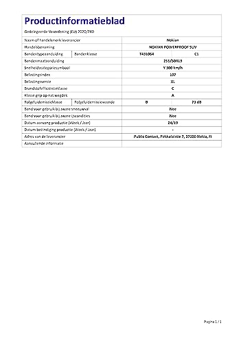 NOKIAN 255/50ZR19 POWERPROOF SUV XL 107Y SUMMER