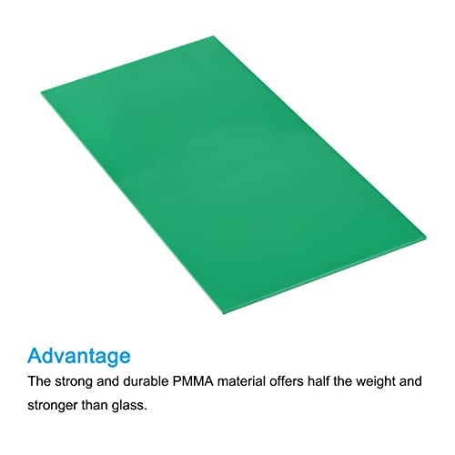 Image of MECCANIXITY PMMA Acrylic Sheets Colored Non Transparent 12 x 6 Inch Green for Glass, DIY, Painting, Art Craft