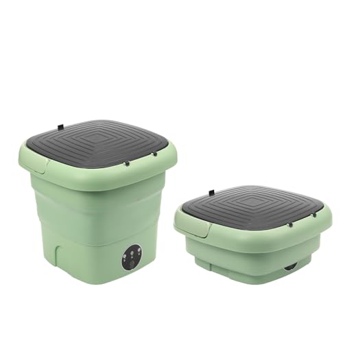 Mini lavadora, 4,5 L, lavadora portátil, mini lavadora plegable con 3 modos de limpieza, lavadora para ropa interior, calcetines y objetos pequeños para acampar viaje (Verde)
