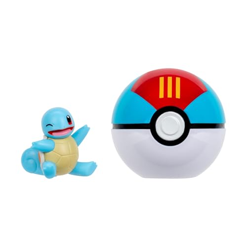 Pokémon Clip 'N' Go Squirtle and Lure Ball   Incluye Figura de Batalla de 2 Pulgadas y Accesorio de Poké Ball