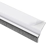 Gedotec Zugluftstopper für Türen als Kälte- und Insektenschutz | 1 Stück - Bürstendichtung | Länge: 1 m | Boden-Türdichtungen selbstklebend mit dichtem Besatz | Türbürstendichtung Abdichten Zugluft