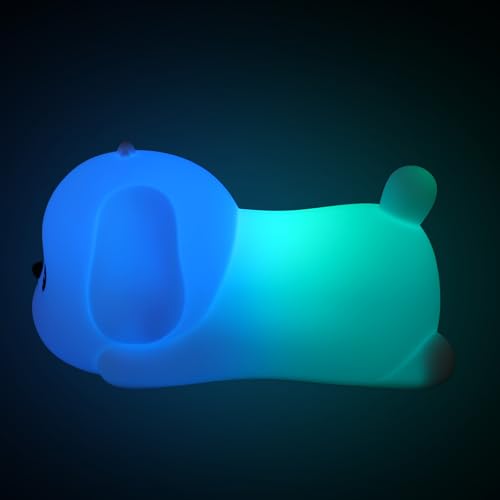 Lámpara de noche LED cachorro recargable con silicona miniatura 6