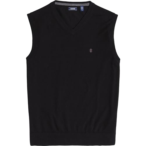 Image of Izod Men's Big and Tall Premium Essentials Solid V-Neck 12 Gauge Vest Pullover