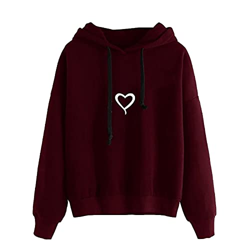 riou Sudadera con Capucha para Mujer Manga Larga Moda Pullover Calle Deporte Blusa con Estampados Hoodie con Bolsillo Chaqueta Tops Tallas Grandes