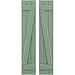 Ekena Millwork ARW102BB311X71TGH Americraft Three 2 Exterior Real Wood Joined Board-n-Batten Shutters w/Z-Bar (Per Pair), 10 1/2"W x 71"H, Track Green