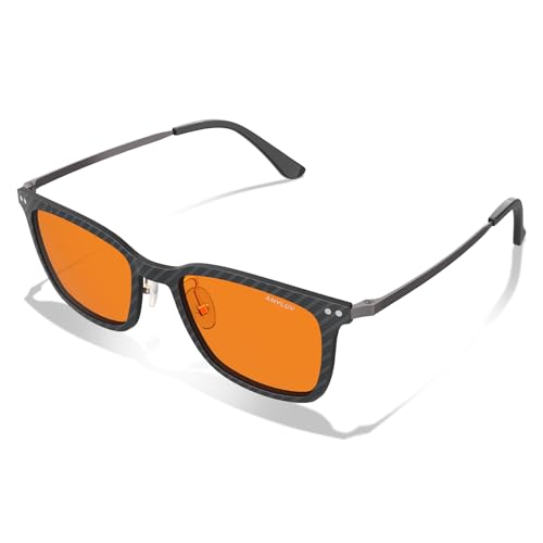 Image of Blue Light Glasses Men, Stylish Square Carbon Fiber Eyewear, Anti Eyestrain, Lightweight Mens Computer Gaming Glasses