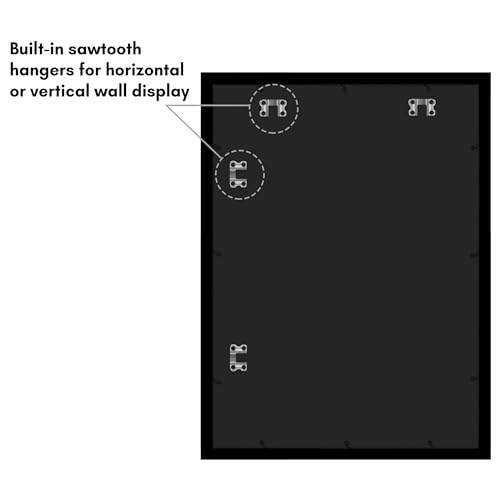 Americanflat 19x26 Picture Frame with Polished Plexiglass - Black Picture Frame - Wide Photo Frames Made of Engineered Wood for Vertical or Horizontal Wall Display - Epic Collection - Black