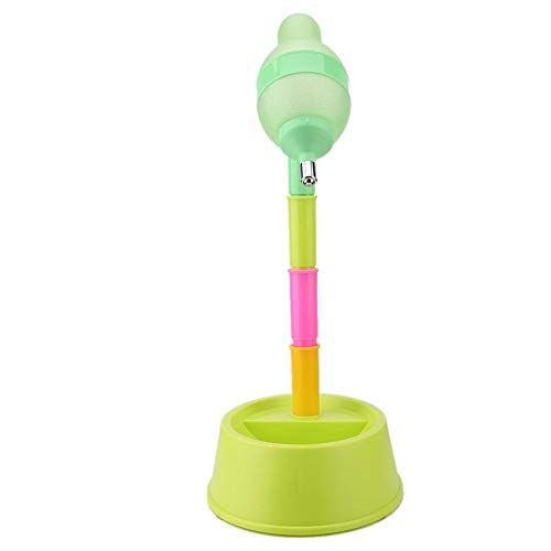 Dispensador de Agua para Gato y con Fuente de Altura Ajustable de pie, Botella de Bebida con Boquilla antigoteo (Verde)