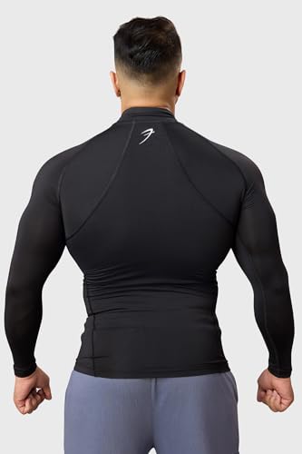 Image of Men Full Sleeves Slim Fit Compression High Neck Sports and Gym Tshirt