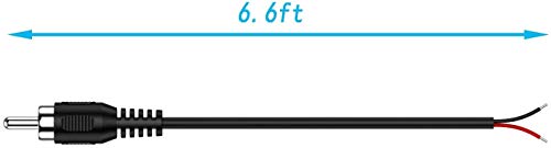 Rca To Bare Wire Cable, (2 Pack 22Awg 6.6 Ft) Replacement Rca Male Plug Jack Connector Adapter To Bare Wire Open End Audio Video Rca Cable For Repair #TOP3