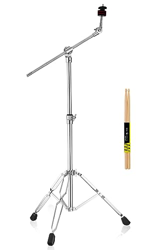HAIRIESIS Cymbal Stand Pack - Adjustable Height (30-58 in) with Drumsticks