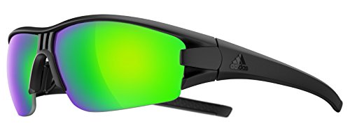 Lunettes adidas Evil Eye Halfrim XS noir mat avec verres miroir verts