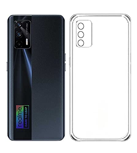 Image of Soft Flexible Silicone Back Cover Compatible with Realme X7 Max /Realme GT 5G, Transparent Case