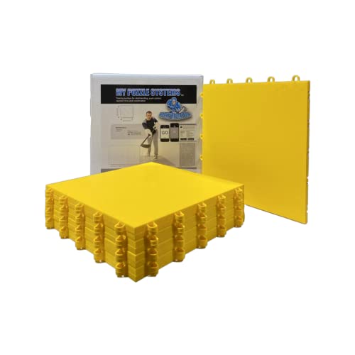 InOut Flooring 8 Yellow Tiles - High Durability Colored Flooring Tiles - Interlocking Versatile...