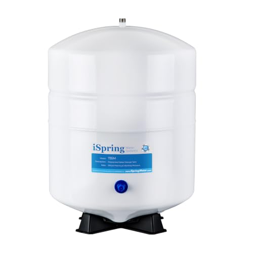 iSpring T55M 5.5 Gallon Residential Pre-Pressurized Water Storage Tank for Reverse Osmosis (RO) Systems  White