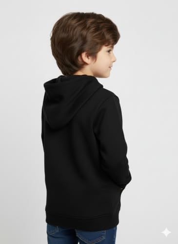Image of Mack Jonney Boys' inchAwesome inch Printed Fleece Hoodie - Warm Winter Sweatshirt with Kangaroo Pocket -M5452