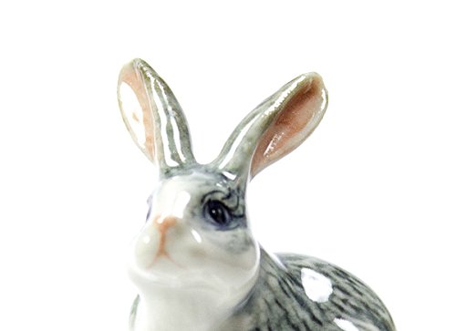 Image of Gray Rabbit Finial Hand Painted Porcelain