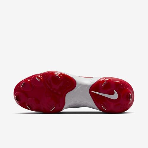Nike Nike Alpha Huarache Elite 4 Low Baseball Cleats (FD2745-109, White/University Red) Size 7