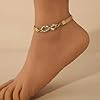 Wendalern Bracelet De Cheville Infini En Or Strass Numéro 8 Bracelet De Cheville Cz Infini Amour Sans Fin Plage Chaîne De Cheville À Maillons Épais Bijoux De Pied Pour Femmes #4