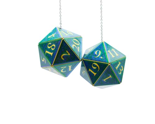 Pair of D20 Car Mirror Dice [2