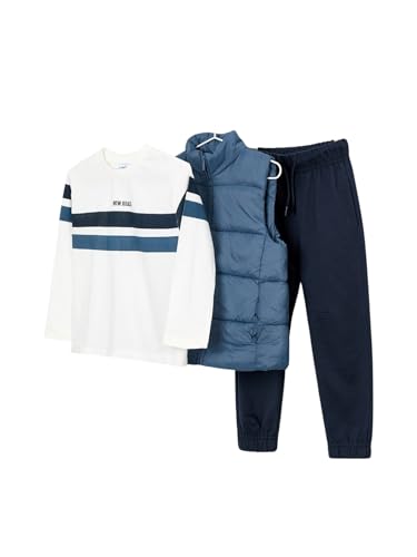 Mayoral Pant t-Shit Vest Set for Boys Steel-Navy