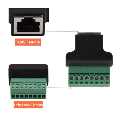 Adaptador RJ45 Hembra a Terminal de Tornillo 8 Pines x4 miniatura 3
