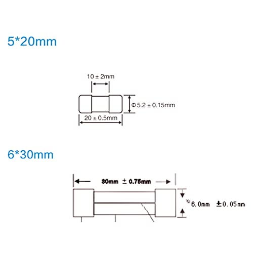 Fusible céramique 5x20mm 8A 250V à soufflage rapide haute performance