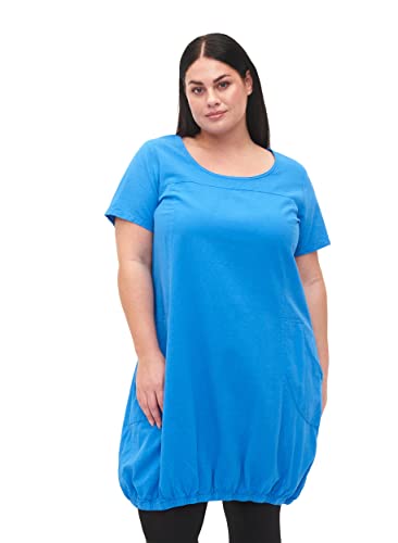 Zizzi Große Größen Damen Kurzarm Baumwollkleid Gr Gr L French Blue -...
