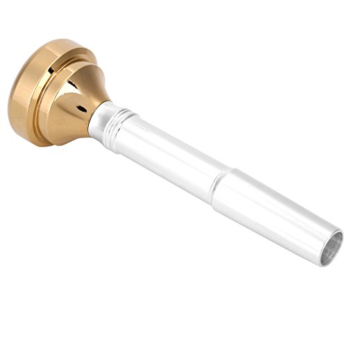 Trompetenmundstücke, niedrig, Messing, versilberter Schaft mit 4 Teilen, vergoldet, 1 1/2 C, 3 C, 5 C, 7 C