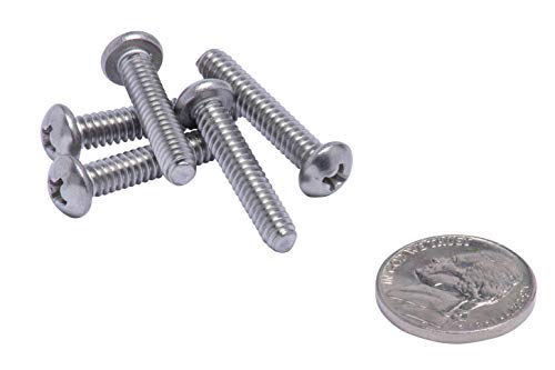 #10-24 X 1" Stainless Phillips Round Head Machine Screw, (100pc), Coarse Thread, 18-8 (304) Stainless Steel, by Bolt Dropper