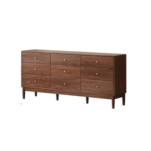 FUHAI-666 Cómoda con cajones Cómoda Moderna con 9 cajones, Armario Organizador de Almacenamiento Madera for Sala Estar, Pasillo, castaño(Pequeño)