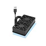 PANO-MOUNTS 80mm 2X 4010 Ultra-Thin Silent USB Radiator Fan with 5mm Aluminum Heat Sink and Thermal Pad for Graphics Cards, Router, HDD, 3D Printer