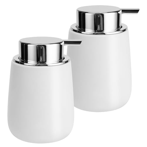 Image of Soap Liquid Dispenser Ceramic with Easy-to-Press Pump Hand Liquid Dispenser for Shampoo Bathroom Kitchen 12 oz 2pcs