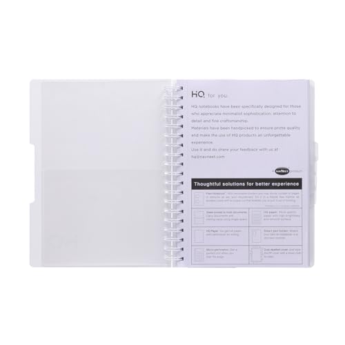 Image of Navneet HQ | Wiro Bound |Five Subject Book |17.6x25 cm |Single Line |300 Pages |White