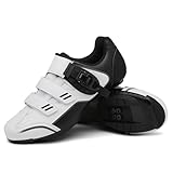 ビンディングシューズ spd サイクリングシューズ ロードバイク シューズ フラットペダル 靴サイクル靴 MTB SPD/SPD-SL ファッション 通気性 滑りにく つま先を保護する 衝撃吸収 メンズ レディーズ (27.5 cm,ホワイト +1)