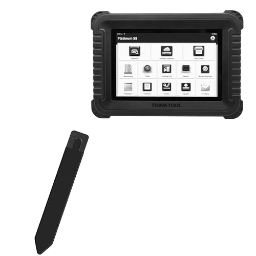BoxWave Stylus Pouch Compatible with Thinkcar Vehicle Diagnostic Tool Platinum S8 (8 in) - Stylus PortaPouch, Stylus Holder Carrier Portable Self-Adhesive - Jet Black