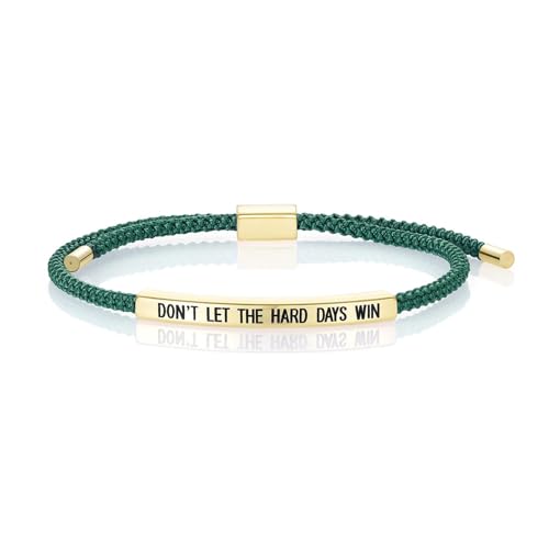 Dont Let The Hard Days Win Bracelet for Women Men, Handmade Braided Adjustable Wrap Stainless Steel To My Daughter/Best Friend Inspirational Gifts Ladies Jewelry