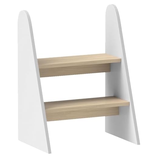 AIYAPLAY Taburete para Niños de 2 Peldaños Torre de Aprendizaje Escalera para Niños de +3 Años para Baño Cocina Librería Dormitorio Blanco