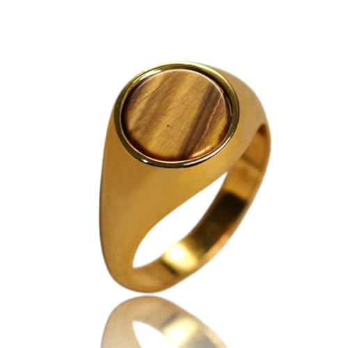 925 Silver Round Gemstone Mens Ring, Classic & Timeless Mens Jewelry, Unique 925 Sterling Silver Rings For Men, Black Onyx - Carnelian - Green Agate - Tigers Eye, Pinky Wedding Band, Boyfriend Gifts