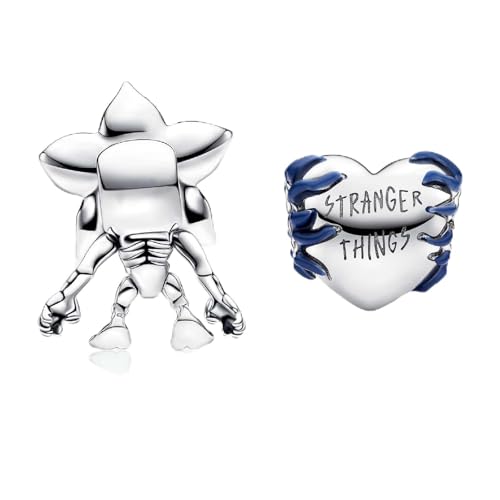 MSPOVOF Man-eating Flowe & Heart Charms S925 Sterling Silver Charms Bead for Bracelets and Necklaces For Family Birthday Women Jewelry Present