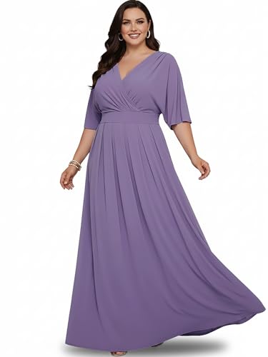 Image of KOH KOH Womens Long Pleated Flowy Modest Evening Wedding Guest Maxi Dress