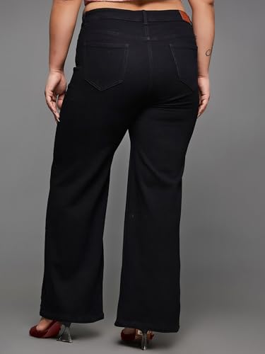 Image of Miss Chase A+ Women's Wide-Leg High Rise Regular-Length Stretchable Denim Jeans