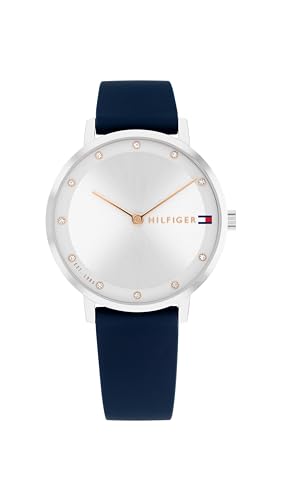 Tommy Hilfiger Montre À Mouvement Quartz Deux Aiguilles pour Femme avec Bracelet en Silicone Bleu - 1782732