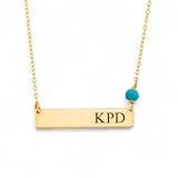 Silver Bar Necklace, Personalized Monogram Horizontal Necklace, Initial Pendant Bar, Bridesmaids Gifts, Name Plate Birthstone Necklace