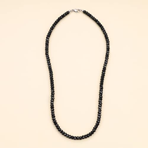 Luxsep Faceted Black Onyx Rondelle Beaded Necklace For Men Boys 22" #TOP4