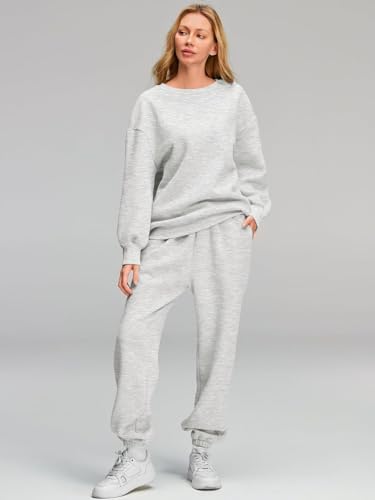 Image of Q - RIOUS Women Oversize Sweatshirt & Joggers Track Suit Co-ord Set, Black,Brown,Grey,(S-XL)