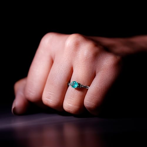 Certified Natural Emerald Promise Ring, AAA Quality, Celtic Knot Ring, Emerald Pre Engagement Ring - With Jewelry Box3